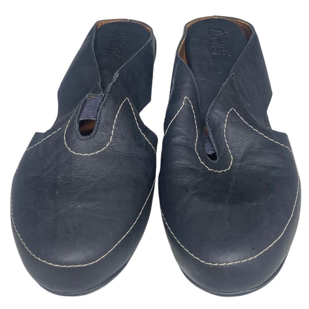 Sergio Tomani Women's Black Leather, Slip-on Slide, Size 10-10.5, Handmade - Picture 3 of 11